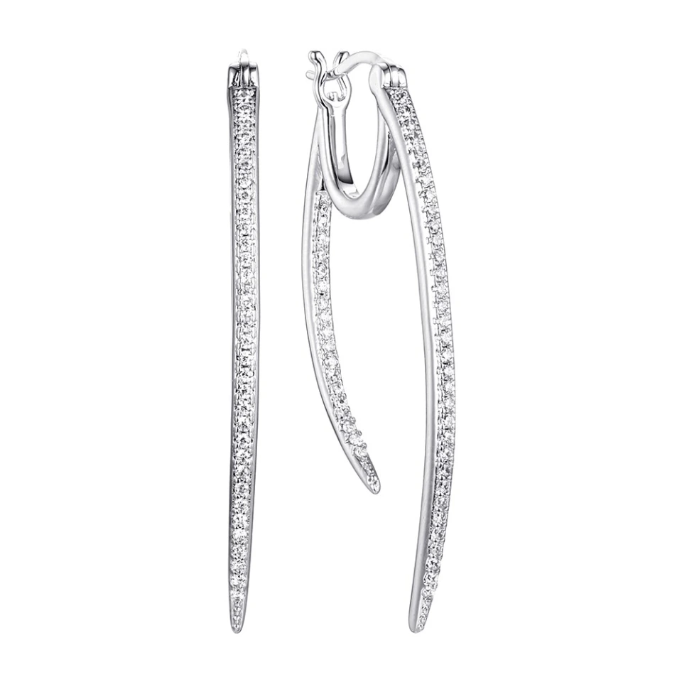 Серьги из серебра с фианитами