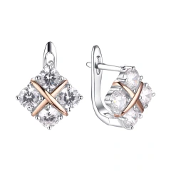 Серьги из серебра с фианитами