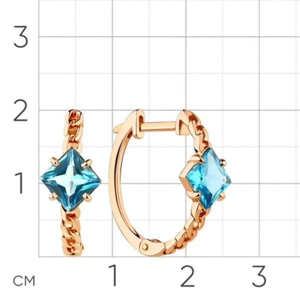 Серьги из красного золота с топазами