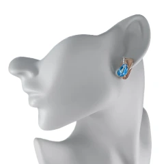 Серьги из золота с топазом и фианитами