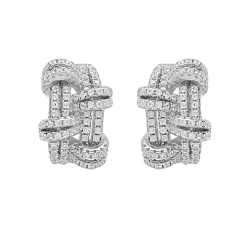 Серьги из серебра с фианитами