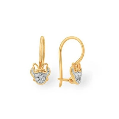 Серьги из красного золота 585 пробы с фианитами