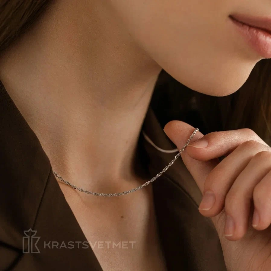 Цепь из серебра 925, плетение «Сингапур»