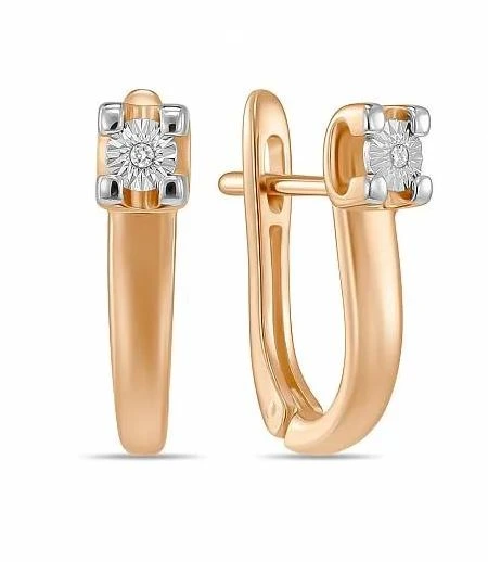 Серьги из красного золота с бриллиантами
