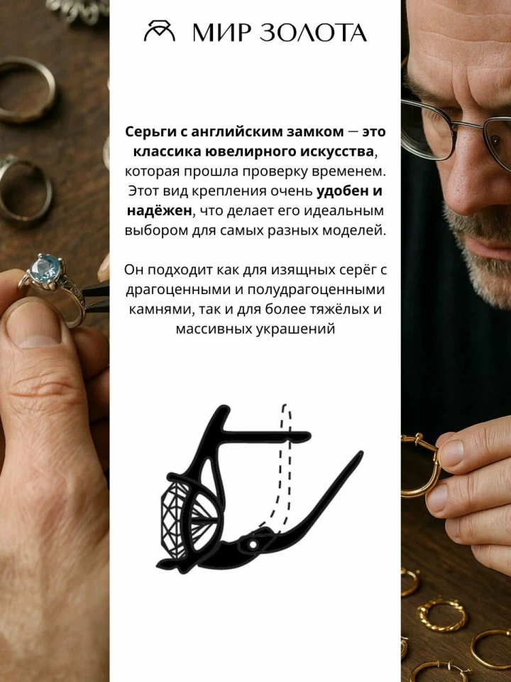 Серьги из серебра с фианитами