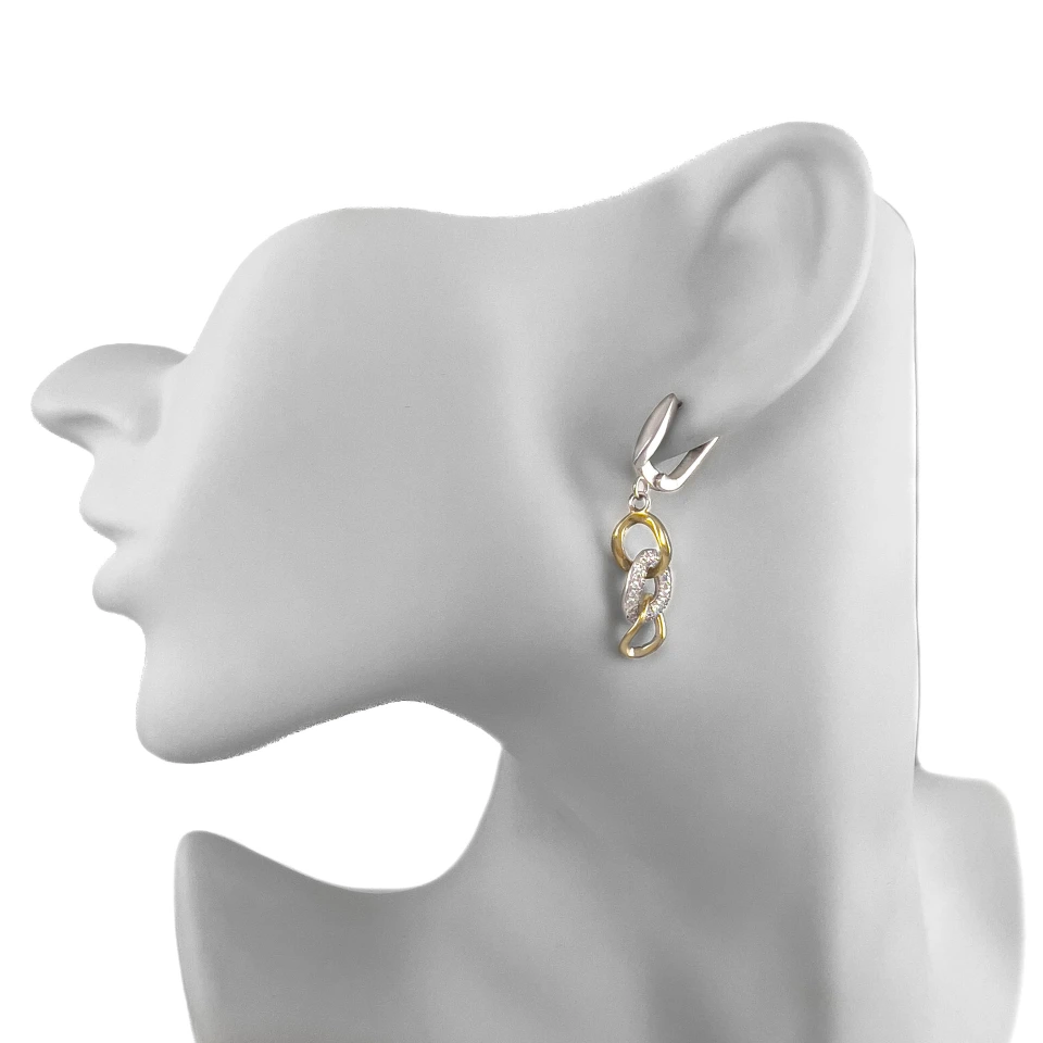Серьги из серебра с цирконом