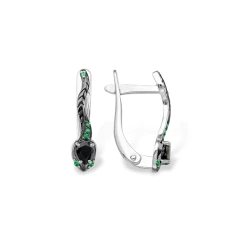 Серьги из серебра с фианитами