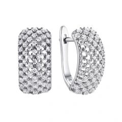 Серьги из серебра с фианитами