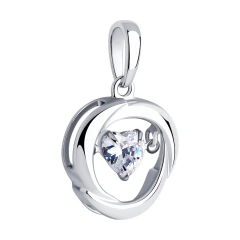 Подвеска из серебра с фианитом SWAROVSKI