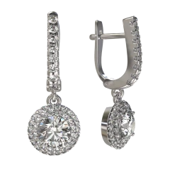 Серьги из серебра с фианитами