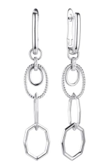 Серьги из серебра с фианитами