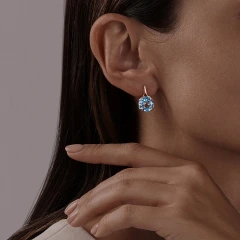Серьги из красного золота с топазами