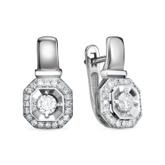 Серьги из белого золота с бриллиантами