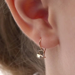 Серьги «Лисички» из красного золота 585 пробы с фианитами