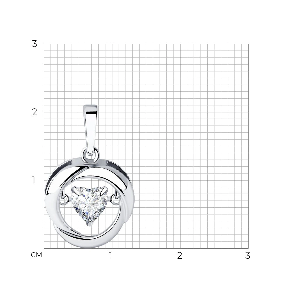 Подвеска из серебра с фианитом SWAROVSKI