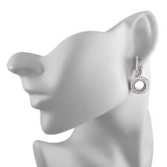 Серьги из серебра с цирконом и стеклом