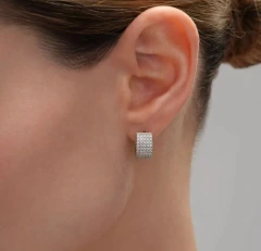 Серьги конго из серебра с фианитами