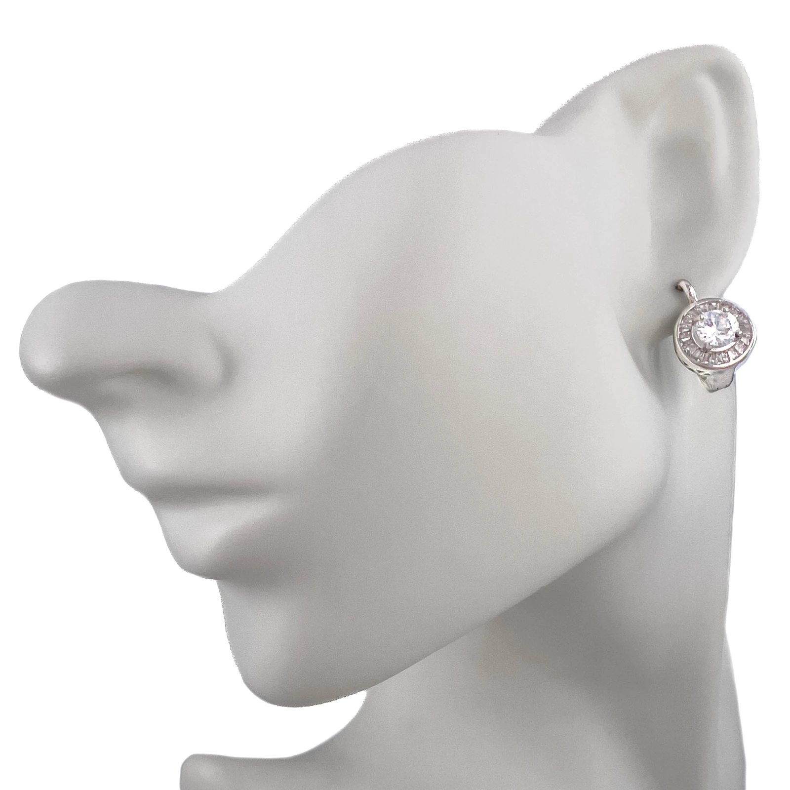 Серьги из серебра с фианитами