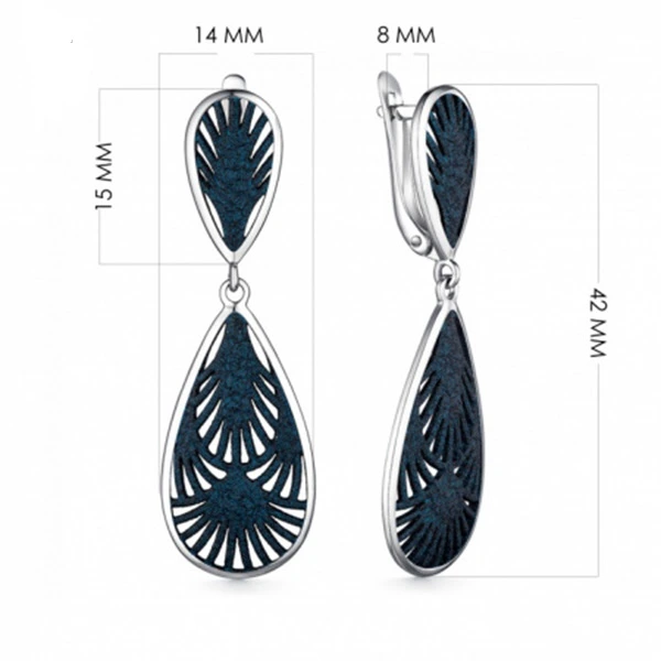 Серьги из серебра с эмалью