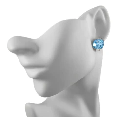 Серьги из серебра с кварцем и цирконом