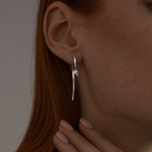 Серьги из серебра «Змеи»