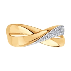 Кольцо из красного золота с фианитами
