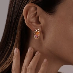 Серьги из красного золота с ситаллами