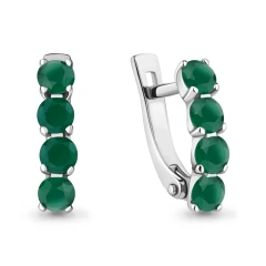 Серьги из серебра с агатами