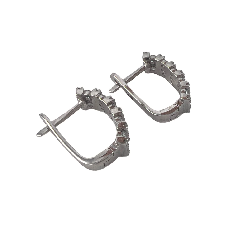 Серьги из серебра с фианитами