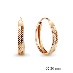 Серьги конго из красного золота