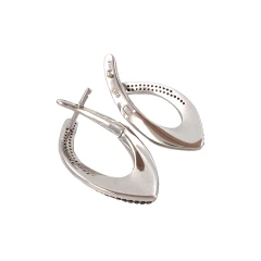 Серьги из серебра с цирконом