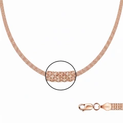 Цепь из красного золота 585, плетение «Бисмарк двойной»