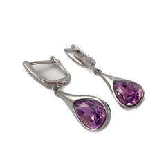 Серьги из серебра с цирконом