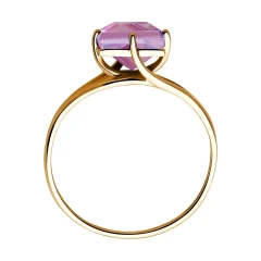Кольцо из красного золота с аметистом