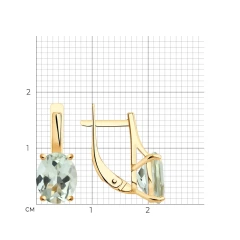 Серьги из красного золота с аметистами