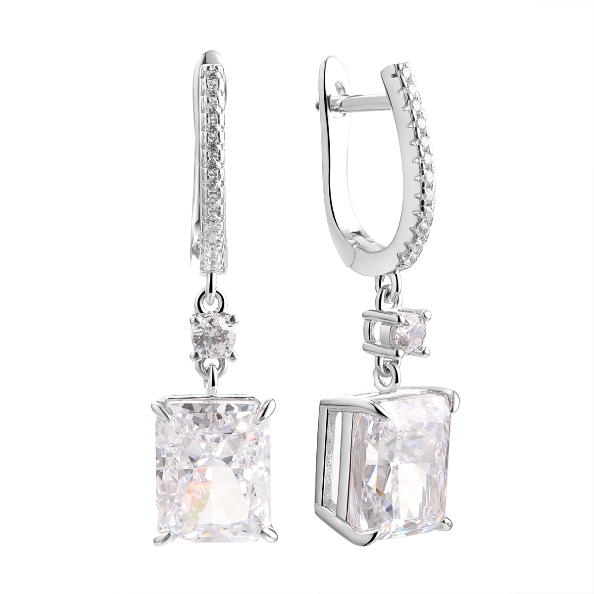 Серьги из серебра с фианитами