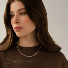 Цепь из серебра 925, плетение «Ромб тройной»