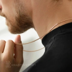 Цепь из красного золота 585, плетение «Панцирь»
