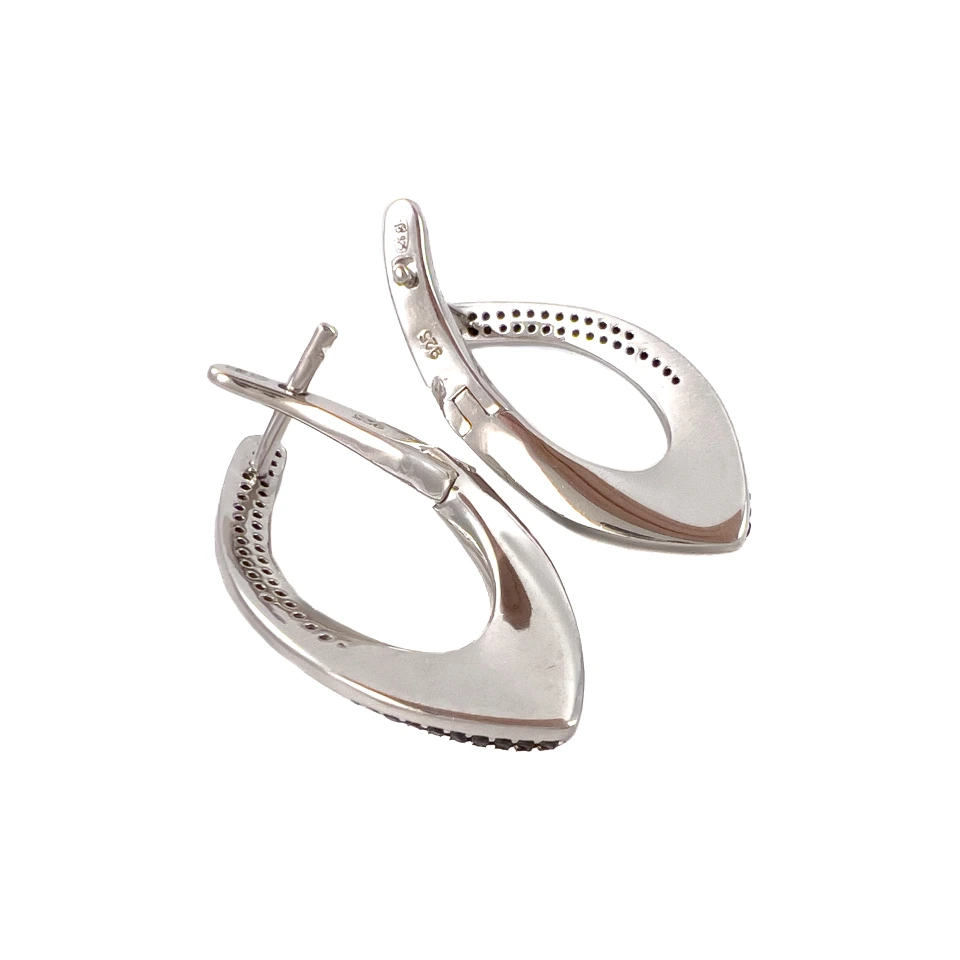 Серьги из серебра с цирконом
