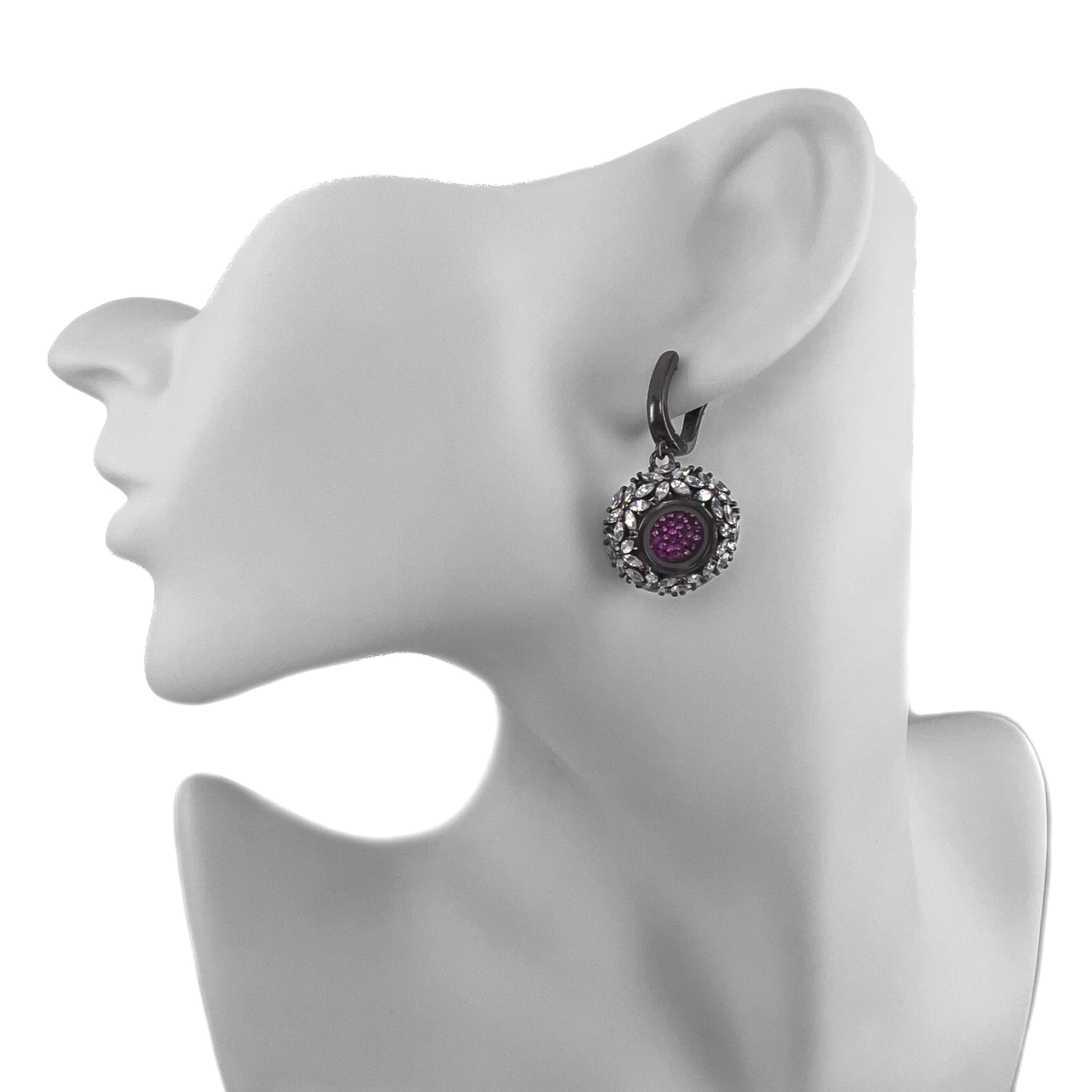 Серьги из серебра с цирконом