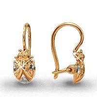 Серьги из красного золота 585 пробы