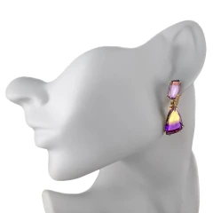 Серьги из золота с аметрином и аметистом