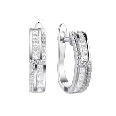 Серьги из серебра с фианитами