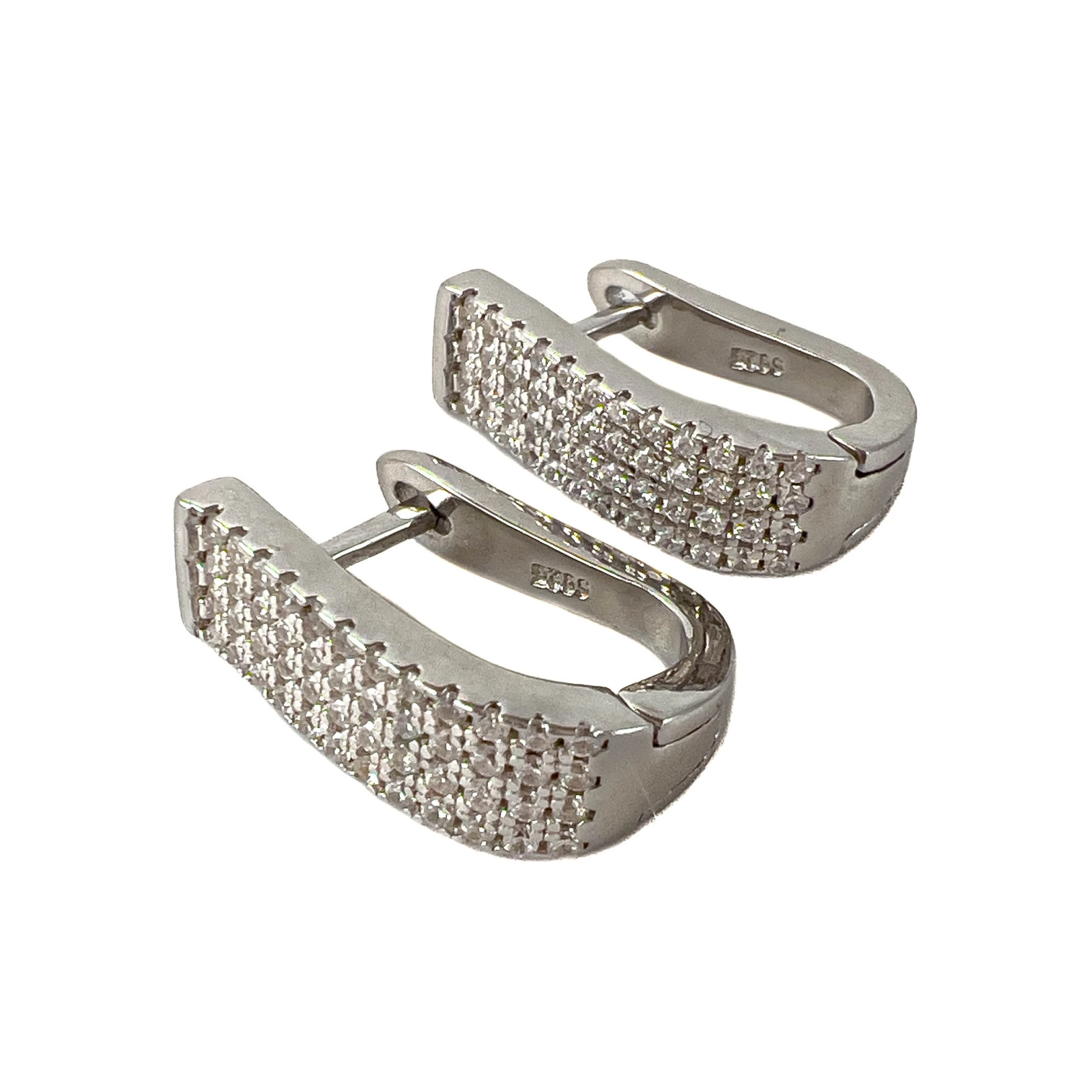 Серьги из серебра с фианитами