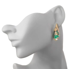 Серьги из красного золота с агатами и фианитами