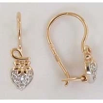 Серьги из красного золота с фианитами