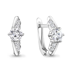 Серьги из серебра с фианитами