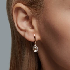 Серьги из красного золота с празиолитом и фианитами