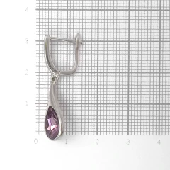 Серьги из серебра с цирконом