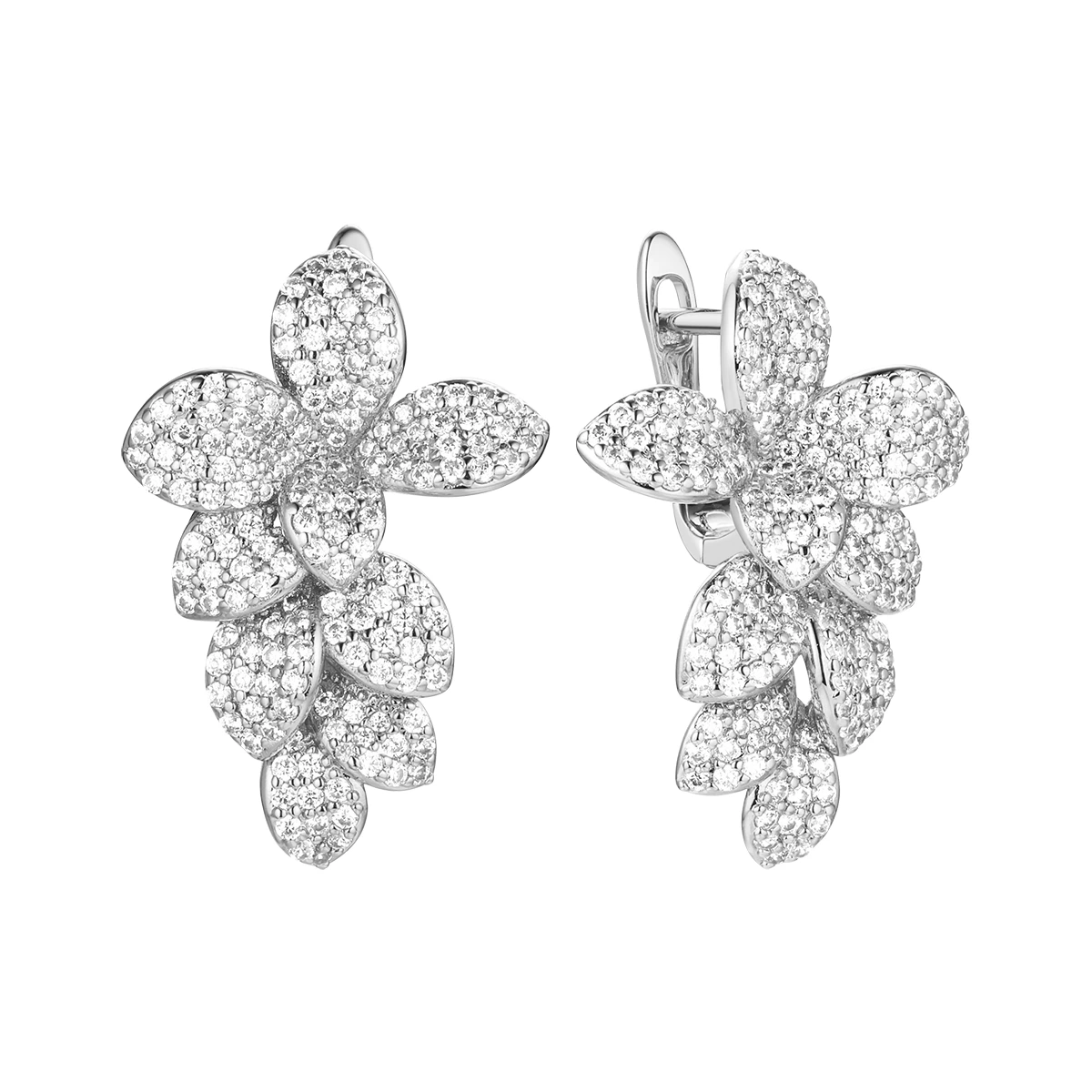 Серьги из серебра с фианитами